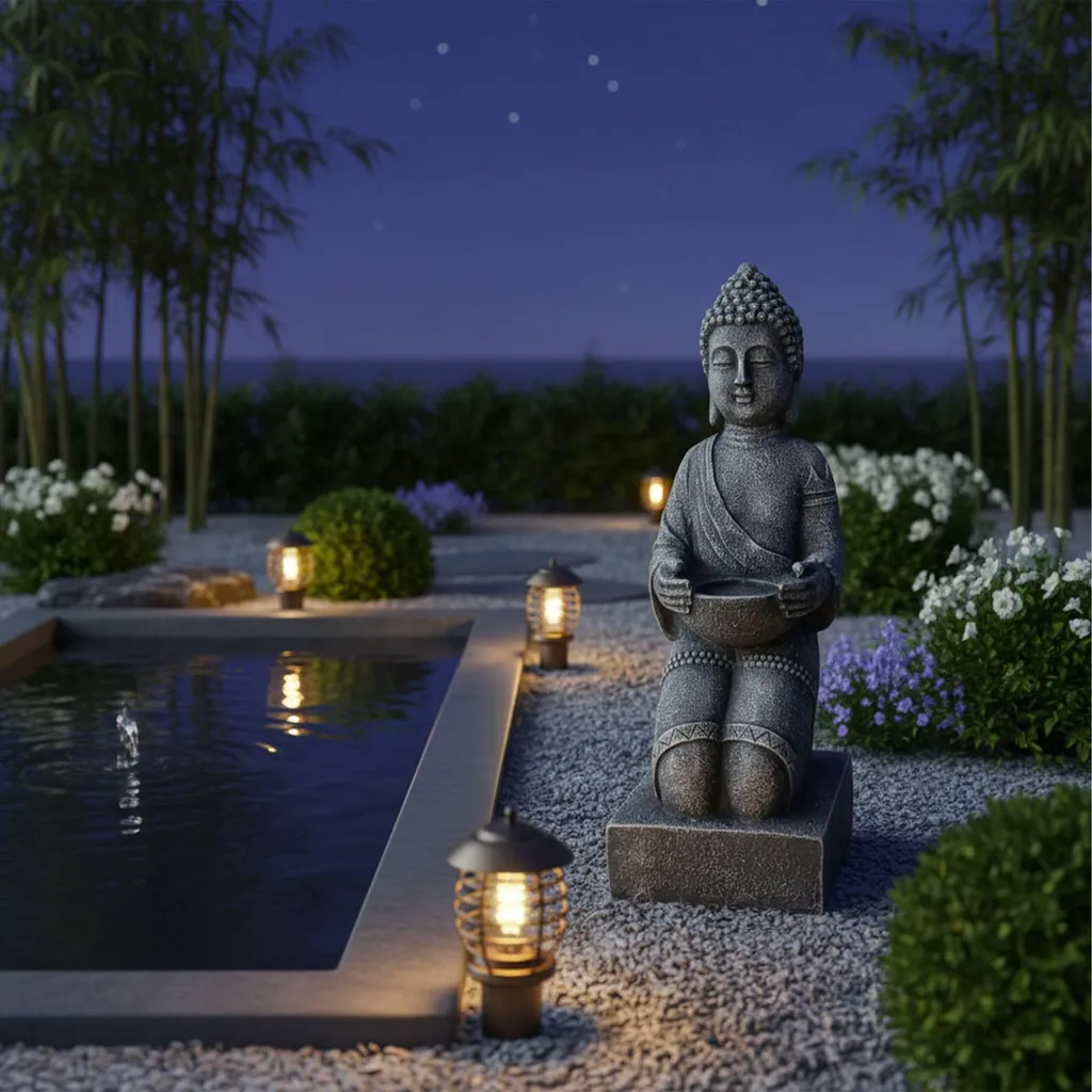 Statue de Bouddha résine抗 UV 43 cm - Déco extérieure durable - 5