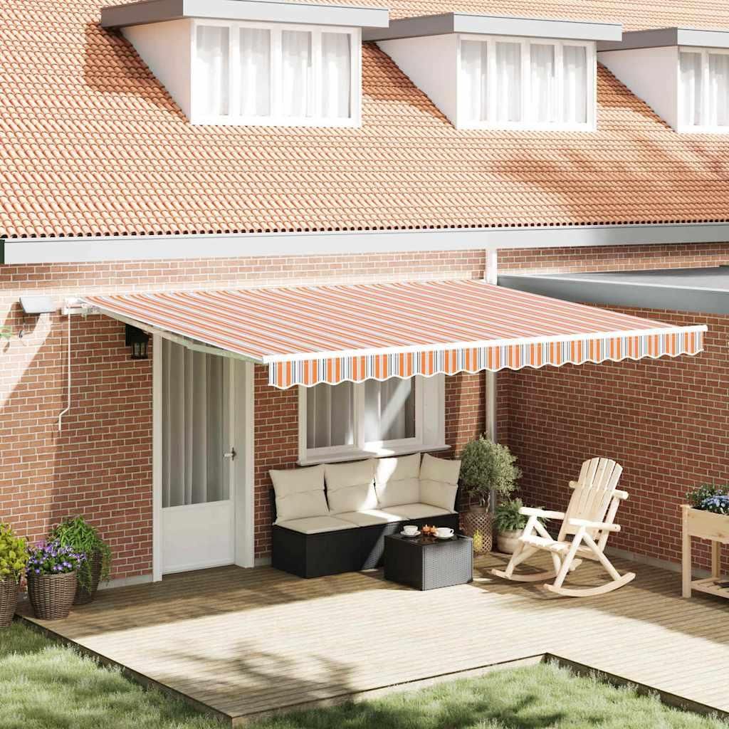 vidaXL Einziehbare Markise Mehrfarbig 450 x 300 cm Stoff und Stahl