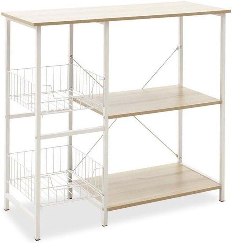 Keukenrek met magnetronrek en opbergruimte, 80 x 34 x 75 Productafbeelding 