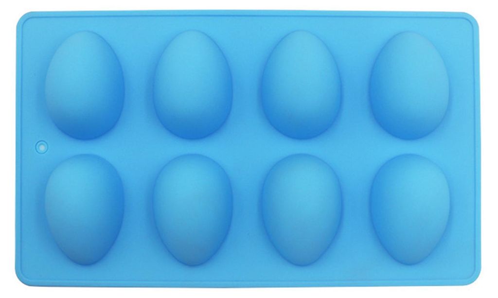 Eiförmige Silikonform zum Backen, 8 Mulden, lebensmittelechte Antihaft-Schokoladenform, flexible Oster-Gefrierform, spülmaschinenfeste Kuchen-, W...