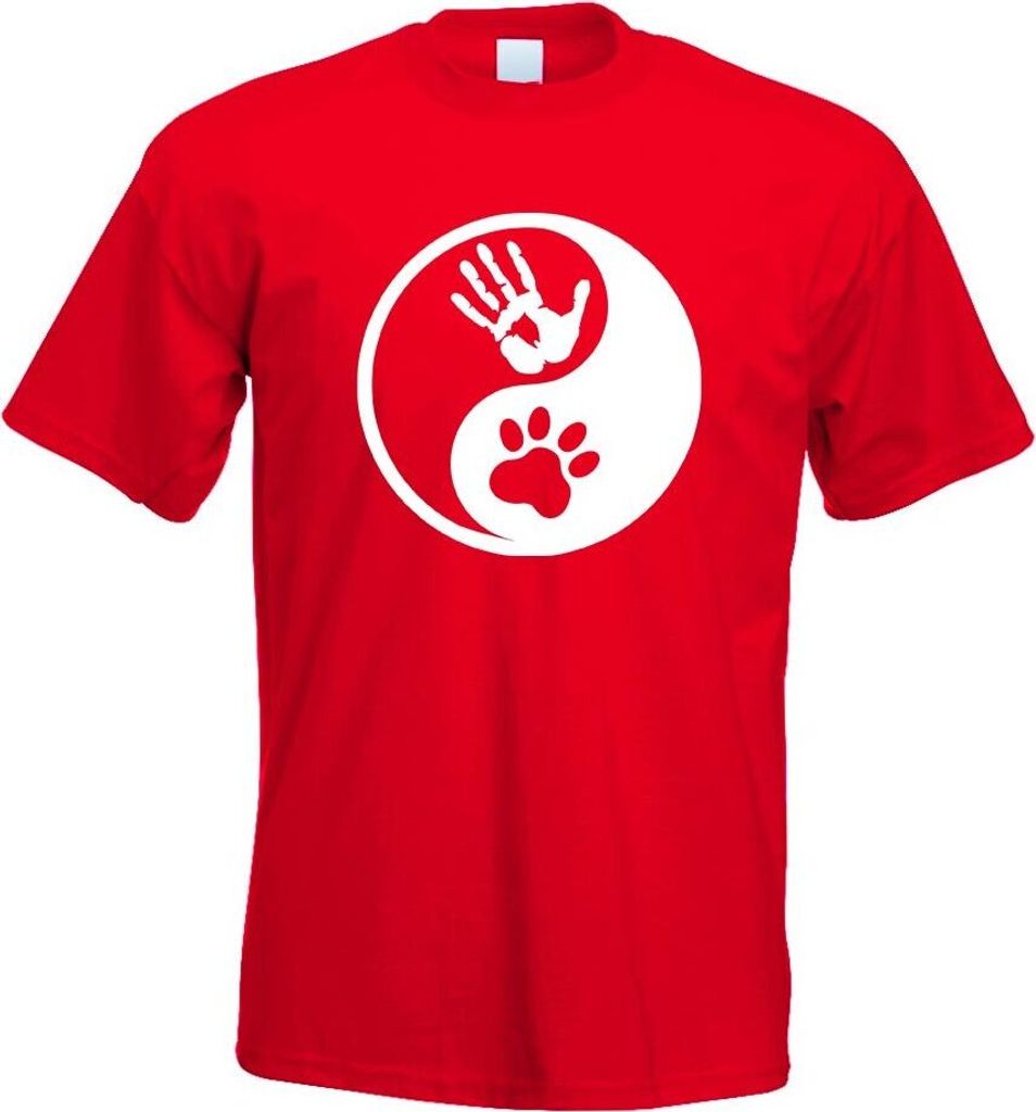Kiwistar - T-Shirt - rot - Tiermensch - Yin und Yang Herren Funshirt Bedruckt Design Sprüche Spruch Motive - mit Motiv Bedruckt - Funshirt Design ...