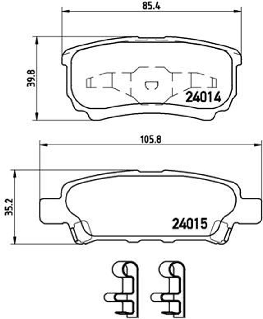 Brembo Bremsbelagsatz, Scheibenbremse Hinterachse P 54 034