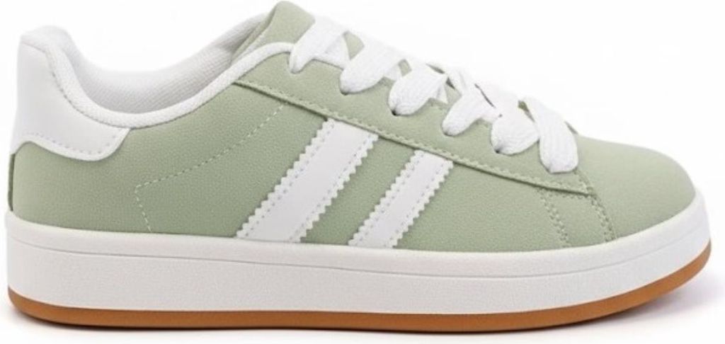 Damen Schnürung Turnschuhe Sneaker Kunstleder Freizeitschuhe Enna Grün Gr.39