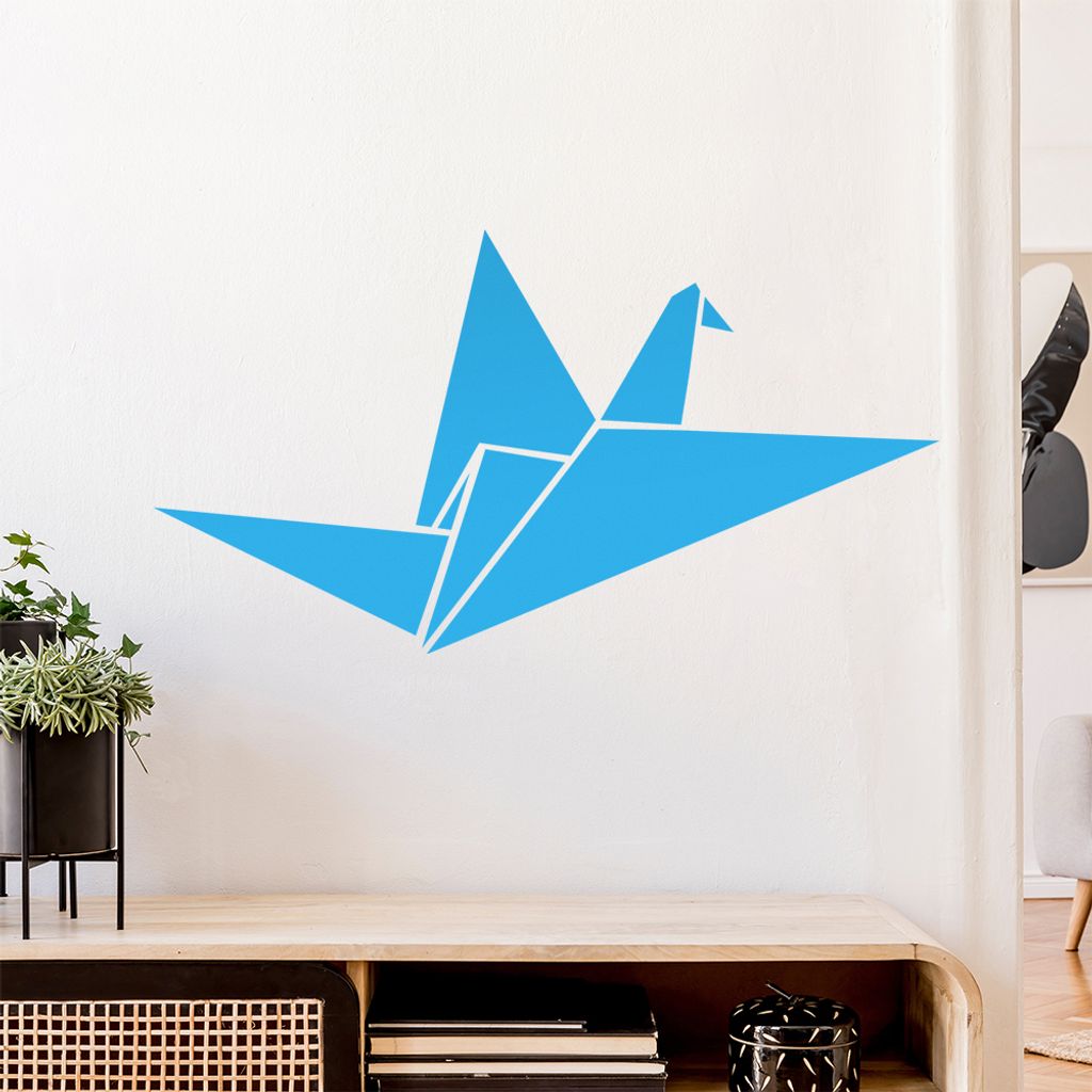Papierfalten Kranich Wandtattoo Wandaufkleber Wall Sticker - Dekoration, Küche, Wohnzimmer, Schlafzimmer, Badezimmer