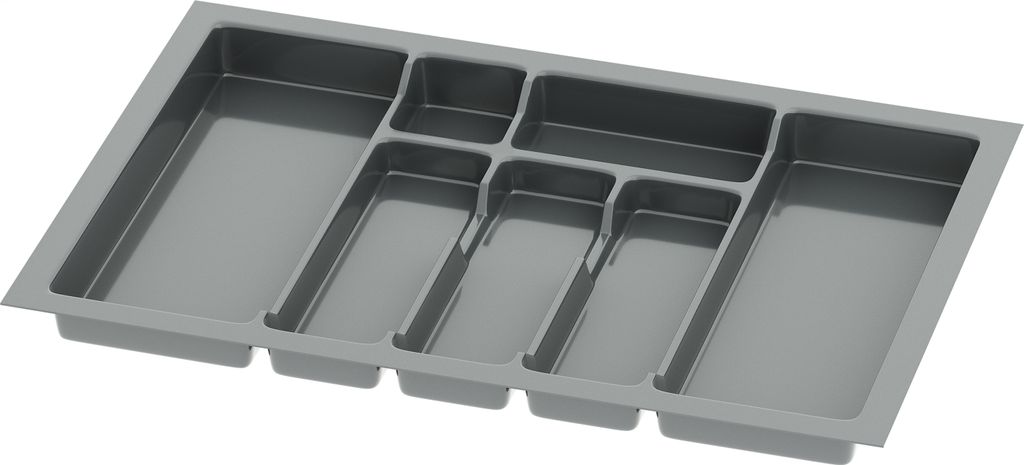 Sossai Besteckeinsatz Divio für Schubladen 70cm | 63 x 43 cm | Anthrazit Besteckkasten Schubladeneinsatz