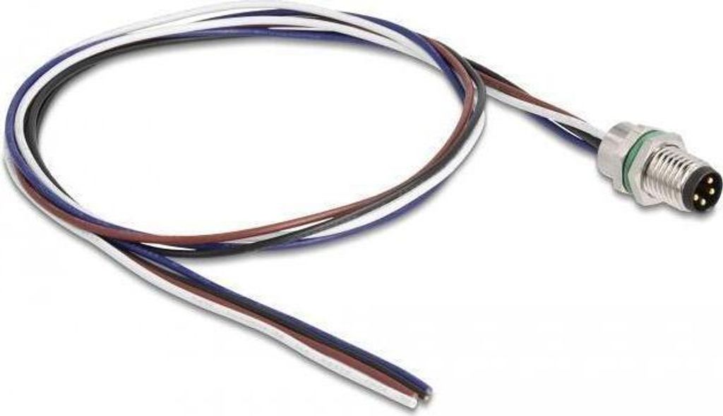 DELOCK M8 Einbaukabel A-kodiert 4 Pin St. für Panel 0,5 m