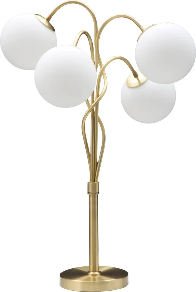 Luminaire Glamy 4T boules en verre dépoli et structure métal chic