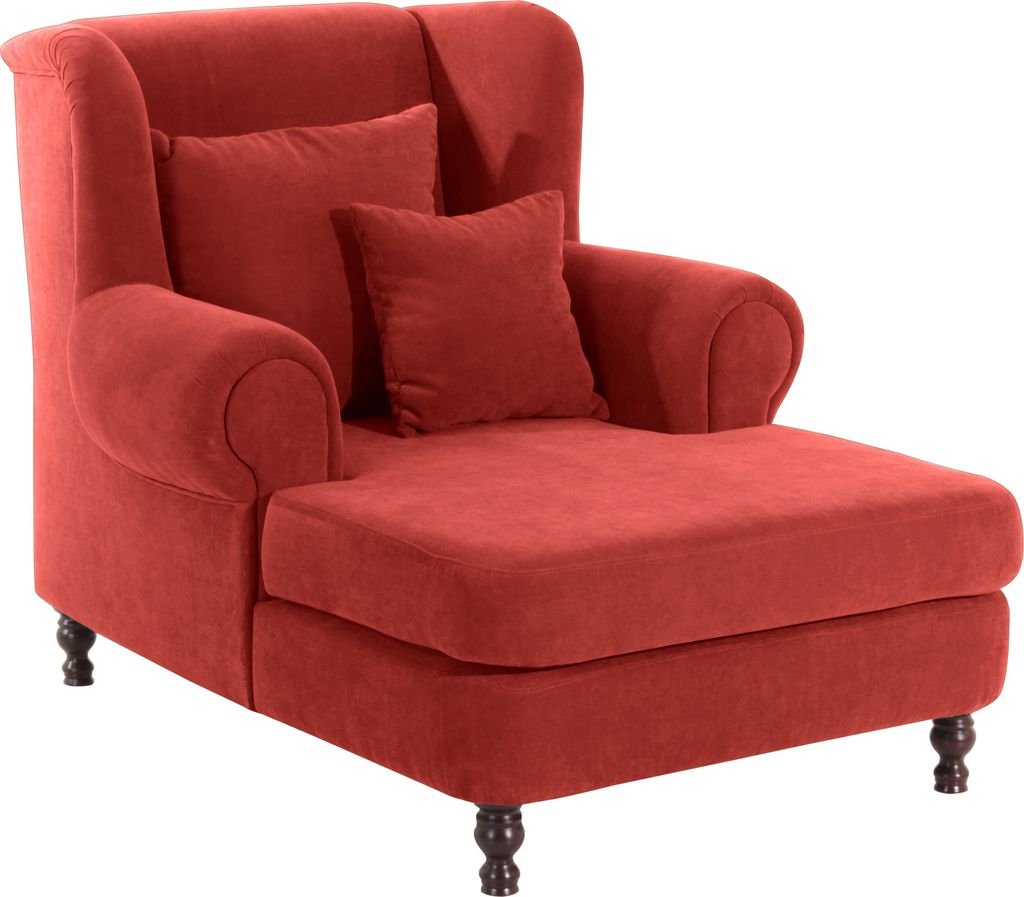 Max Winzer Big-Sessel inkl. 2x Zierkissen 55x55cm + 40x40cm Mareille - Velourstoff terracotta - Maße: 103 x 149 x 103 cm