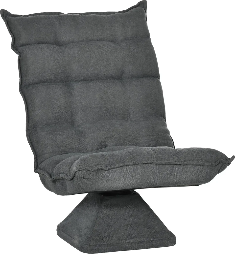 Coussin de sol pour salon et bureau : fauteuil relax gris pivotant