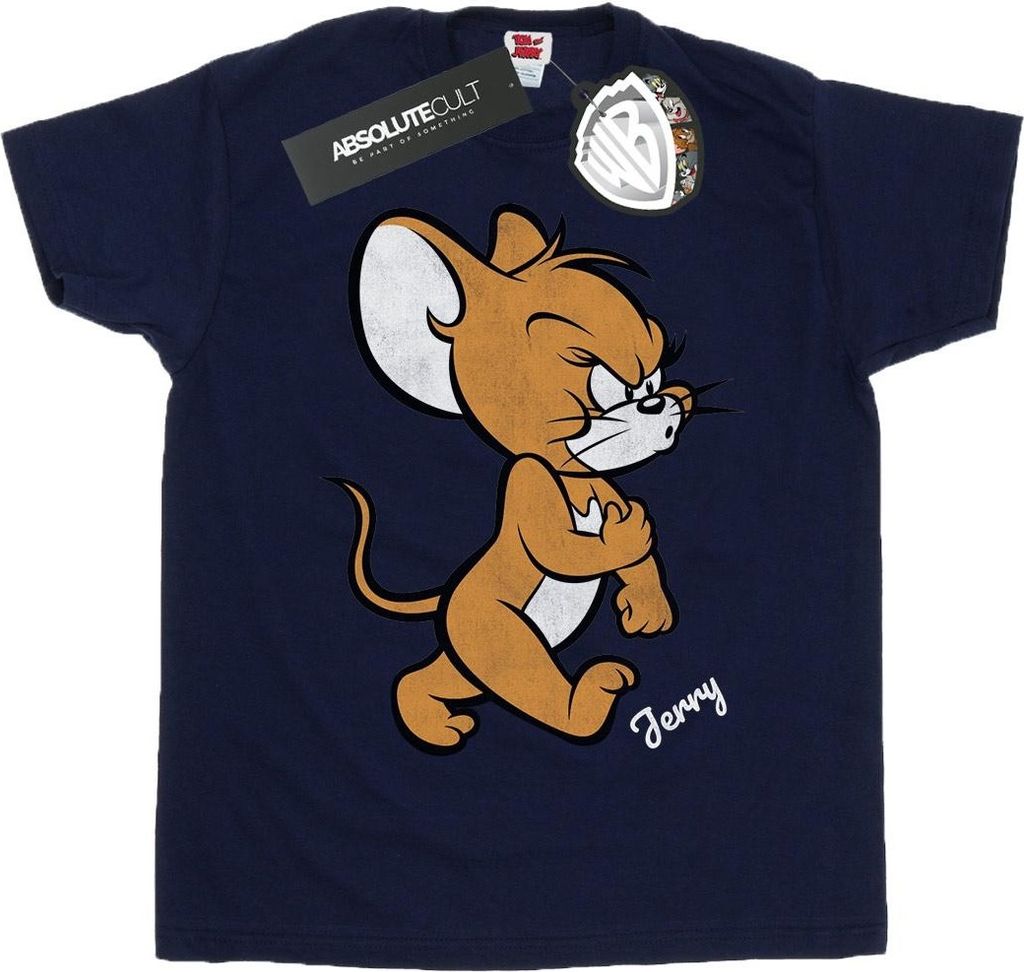 Tom and Jerry - T-Shirt für Mädchen BI687 (116) (Marineblau)