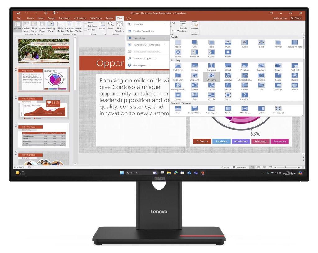 Lenovo 64A5MAT6EU Lenovo ThinkVision T27-40   (27")   FHD  Immagine del prodotto 