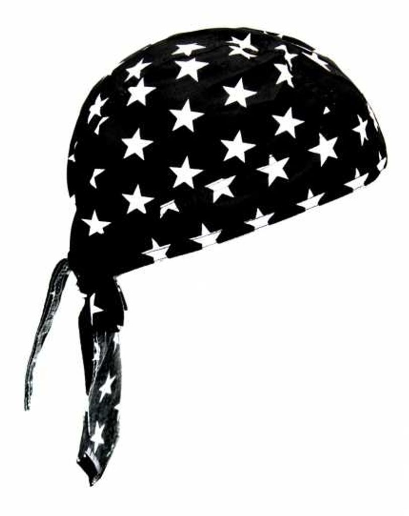 Kopftuch Bandana Sterne, Bandana headscarf white stars, Produktbild 