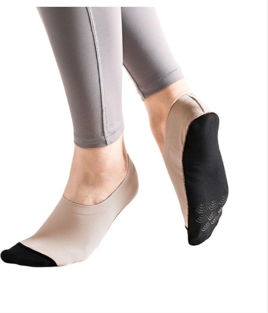 INF Rutschfeste Yoga Socken für Damen, Pilates Barre Socken mit Grips, 2 Paar Grau S