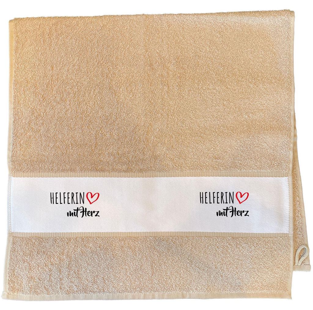 Huuraa Handtuch Herferin mit Herz 50x100cm Sand Baumwolle Handtuch Geschenkidee