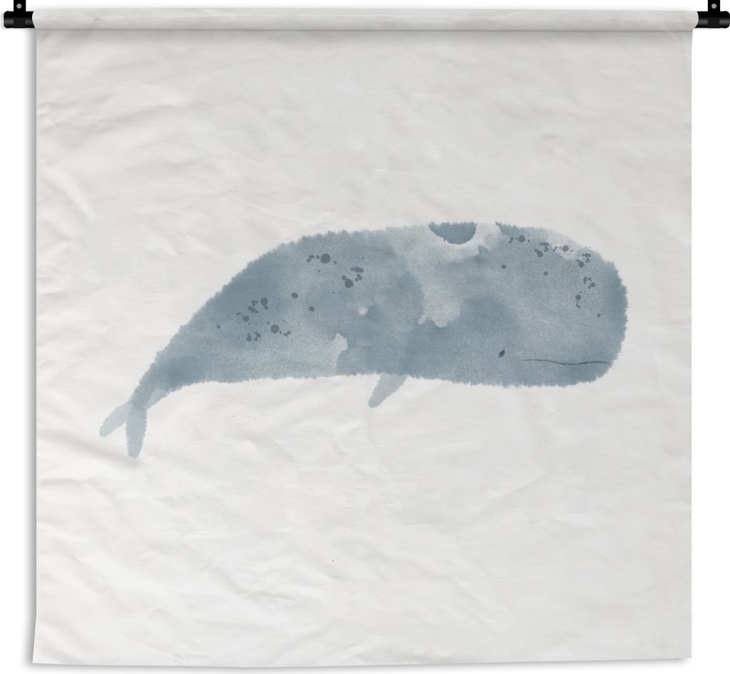 MuchoWow Wandteppich Wandbehang Pottwal - Meerestiere - Aquarell 150x150 cm Tapisserie Dekoration Wandtuch - Wohnaccessoires - Modernes