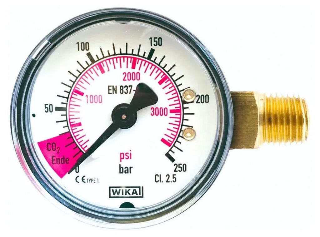 Manometro di contenuto con area rossa per estremità CO2, Immagine del prodotto 