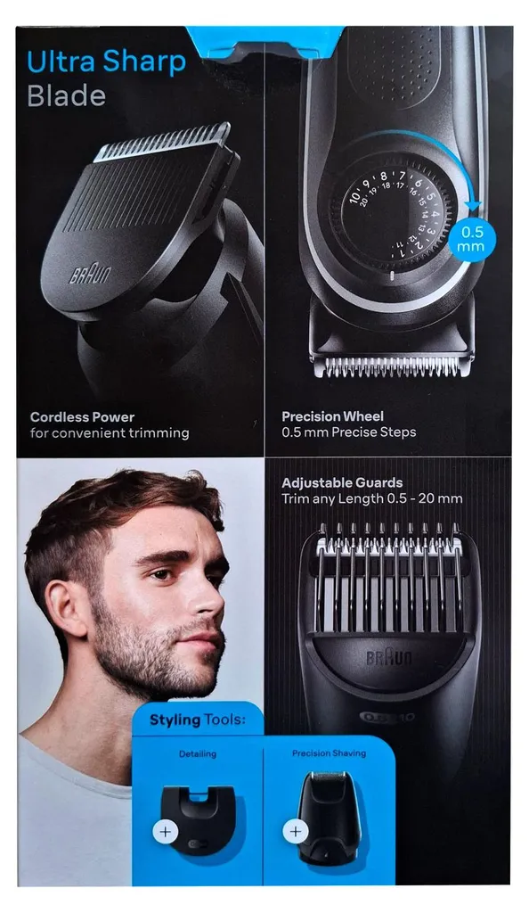 Tondeuse barbe Braun BT5421 idéale pour sculpter les styles complexes