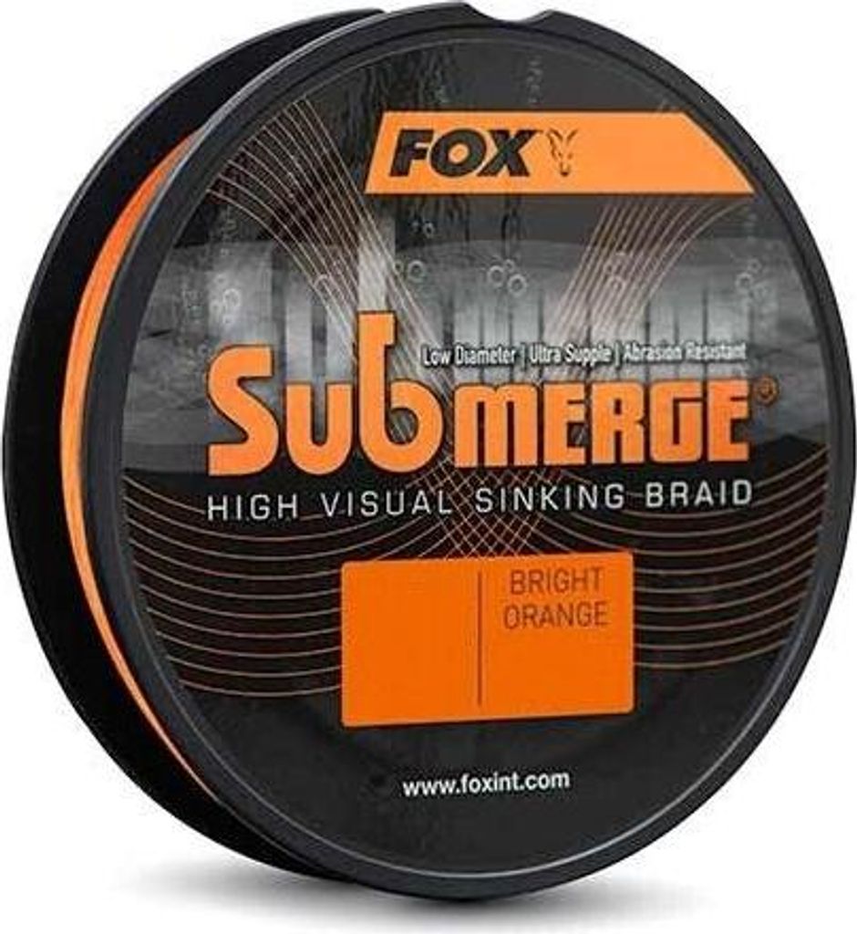 Fox Submerge Orange sinking braid - 600m geflochtene Angelschnur, Durchmesser/Tragkraft:0.20mm / 15.8kg / 35lb