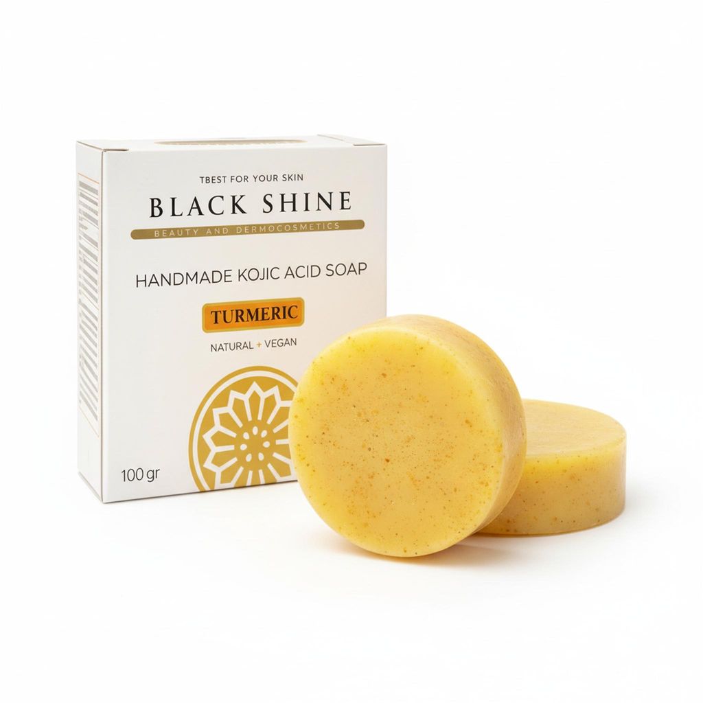 Black Shine Vegánske mydlo s kyselinou kojovou a kurkumou, Obrázok produktu 