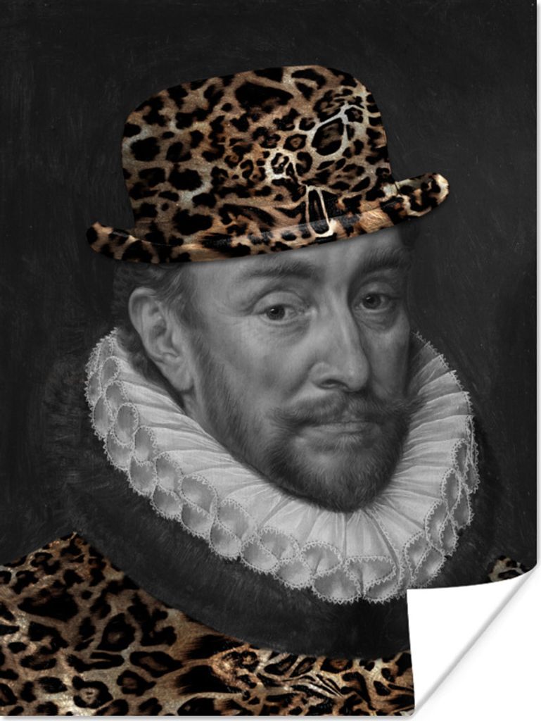 MuchoWow Poster Alte Meister - Wilhelm von Oranien - Panther 60x80 cm - Schlafzimmer Dekoration