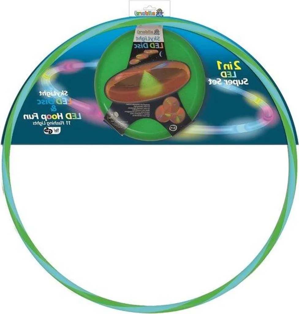 Hula-hoop lumineux pour festivals et jeu de disque LED bleu et vert