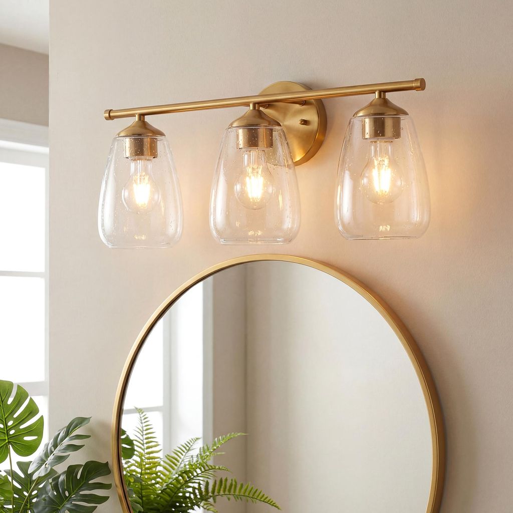 Nástěnná lampa, lampa nad umyvadlo s skleněnými prvky, Obrázek produktu 