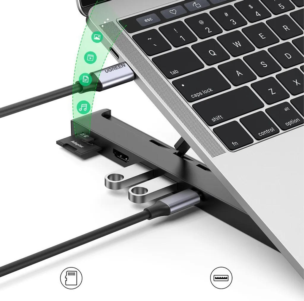 Station d'accueil USB-C 5-en-1 Hub et Support Pliable Aluminium X-Kit - 9