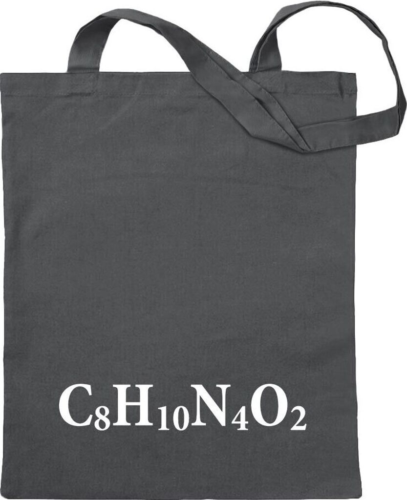 Kiwistar - Baumwolltasche - stahlgrau - C8H10N4O2 Coffein - Koffein - Turnbeutel Fun Rucksack Sport Beutel Gymsack Ziehgurt