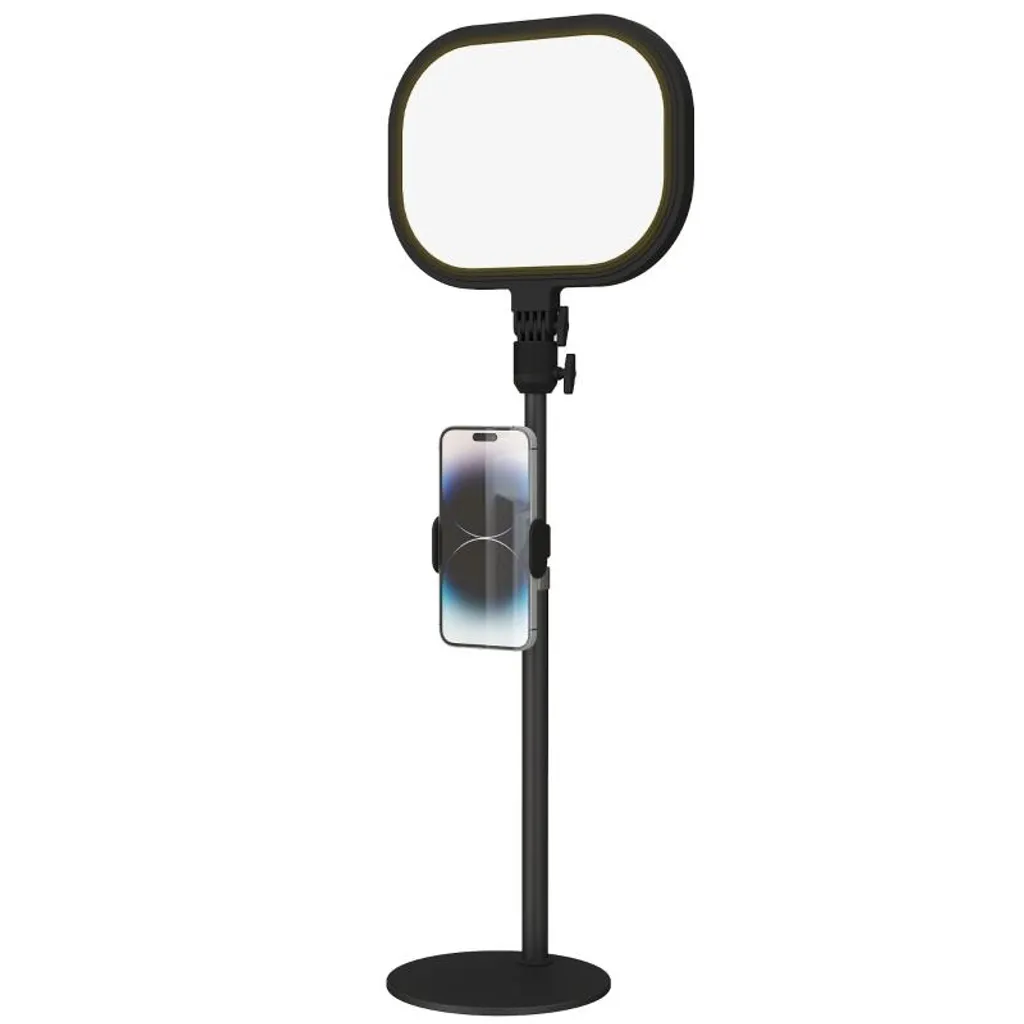 Fortuna Lai Lampada da tavolo con supporto per telefono, 5 modalità colore e 10 livelli di luminosità Lampada da comodino con funzione memoria per soggiorno, camera da letto Metallo, nero