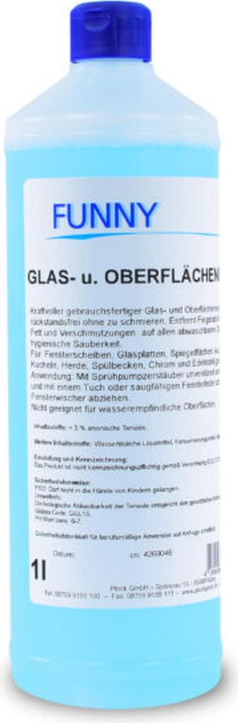 Glas- und Oberflächenreiniger Funny - 12 x 1 L - Konzentrat - Glasreiniger
