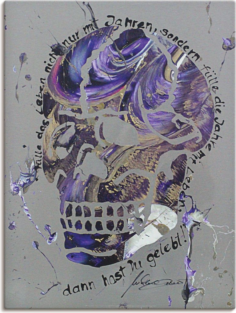 ARTland Leinwandbild Totenkopf 3 Größe: 45x60 cm