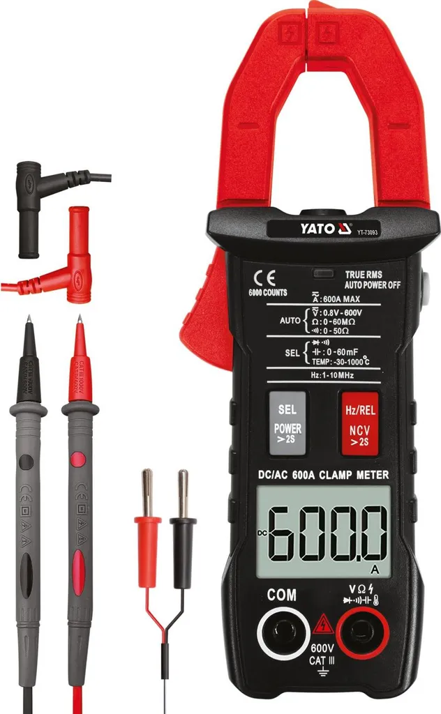 Dispositivo di misura, AC/DC 600V, 600A, multimetro a pinza, multimetro a pinza