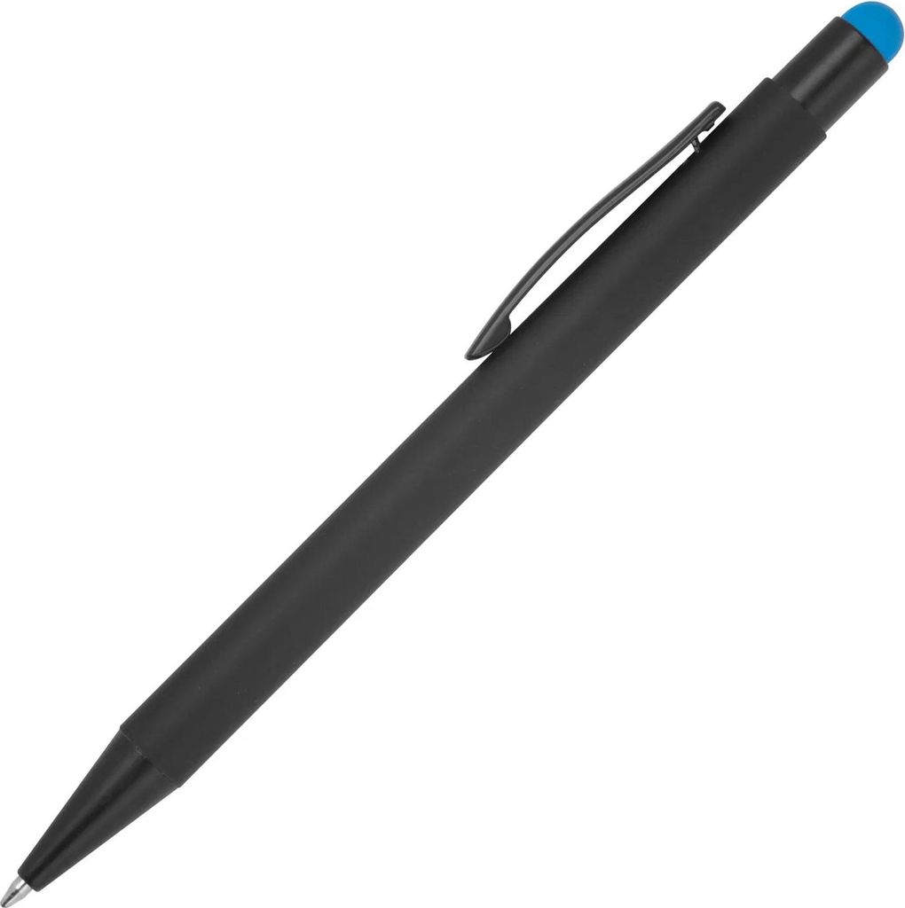 Touchpen Kugelschreiber / aus Metall / Stylusfarbe: hellblau