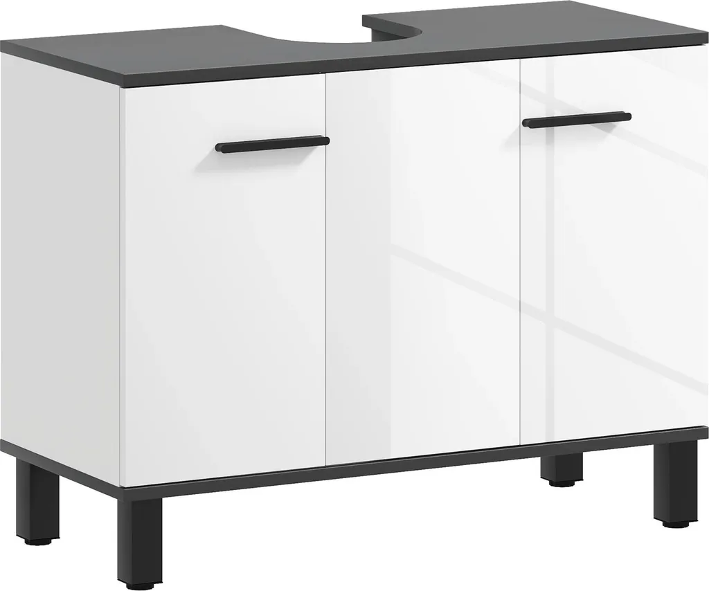 Meuble bas de salle de bains sous vasque blanc pour rangement optimal