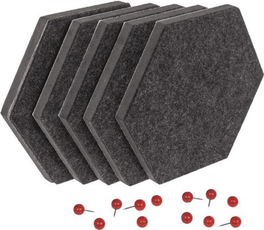 OOTB Filz-Memotafeln zum Kleben 6-eckig