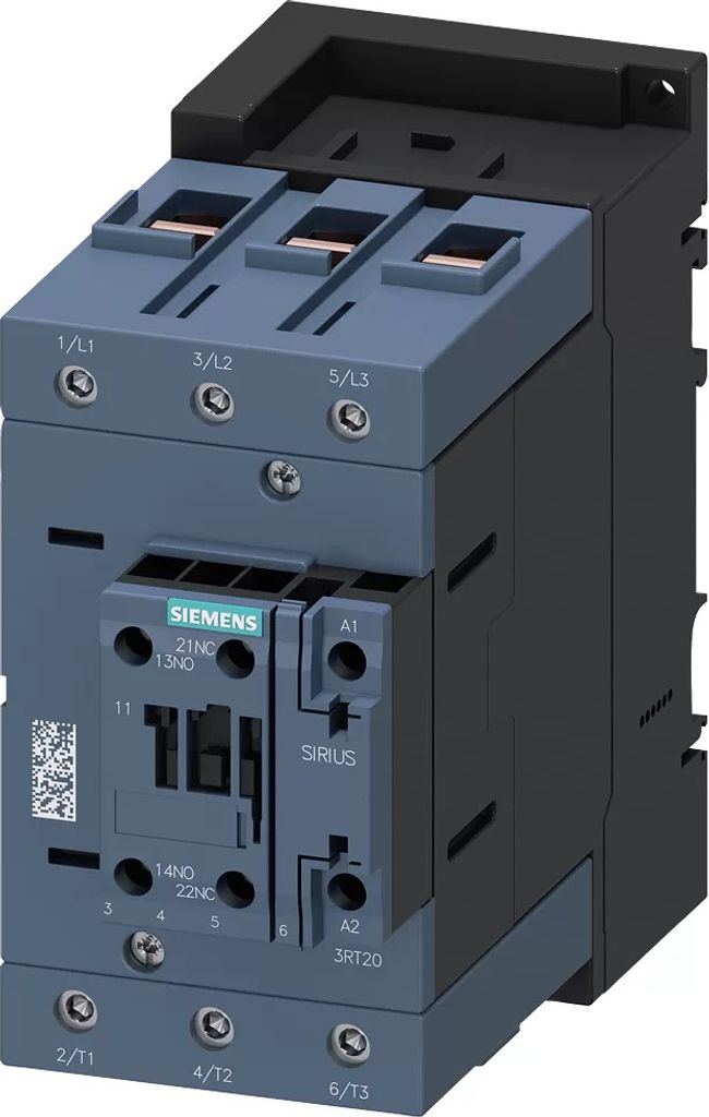 Siemens Schütz, AC-3e, 110 A/55 kW/400V, 3-polig, AC/DC 20-33V, 1S+1Ö, Schraubanschluss 3RT20471NB30