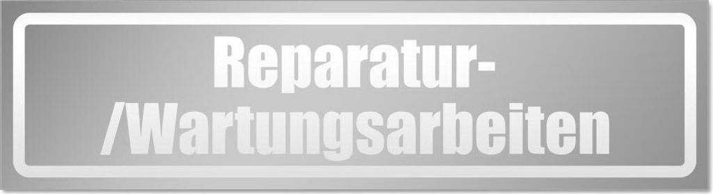 Kiwistar Reparatur - /Wartungsarbeiten invertiert Magnetschild Schild magnetisch - 20cm Silber - Magnetfolie für Auto PKW Kfz