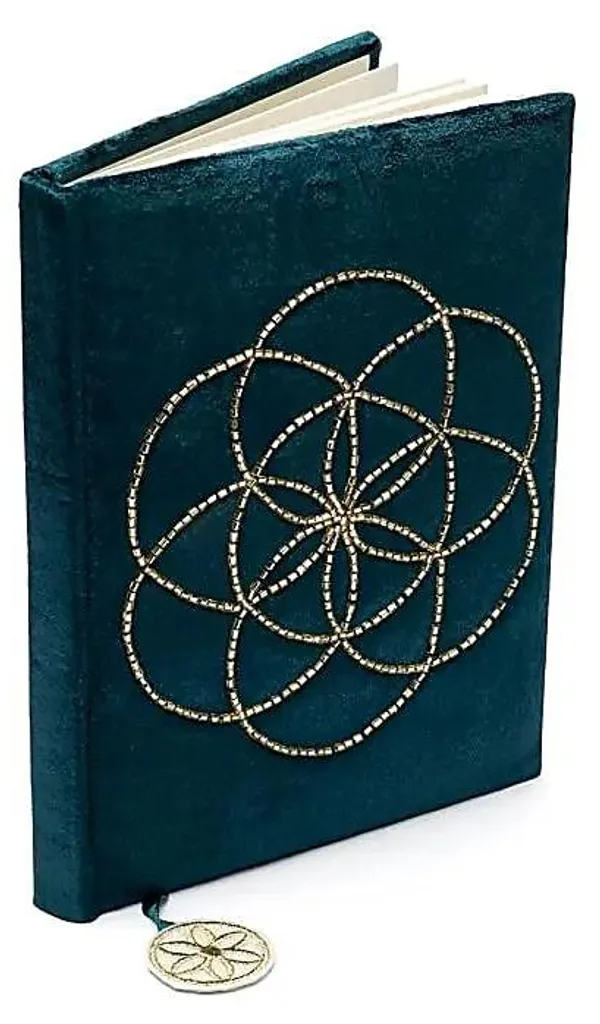 Carnet de Notes en Velours Bleu Pétrole Format 15x20 cm Graine de Vie