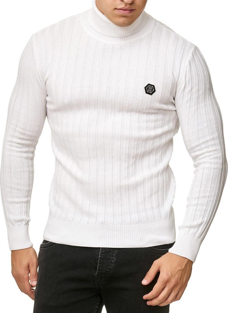 Red Bridge Herren Strickpullover Rollkragen- Pullover Upright Weiß S