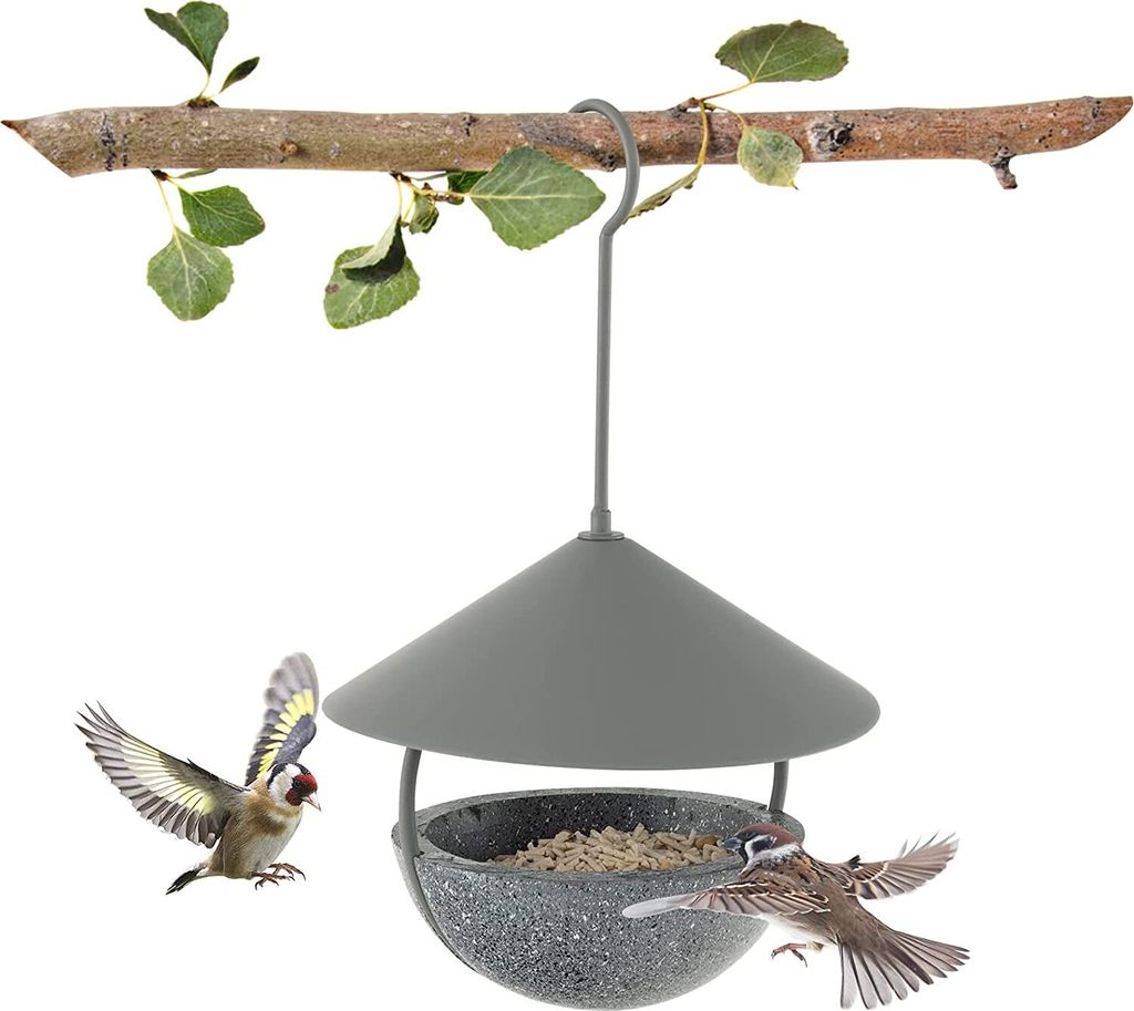 GOPLUS Vogelfutterhaus, 2-in-1-Futterspender & Vogelbad, Produktbild 