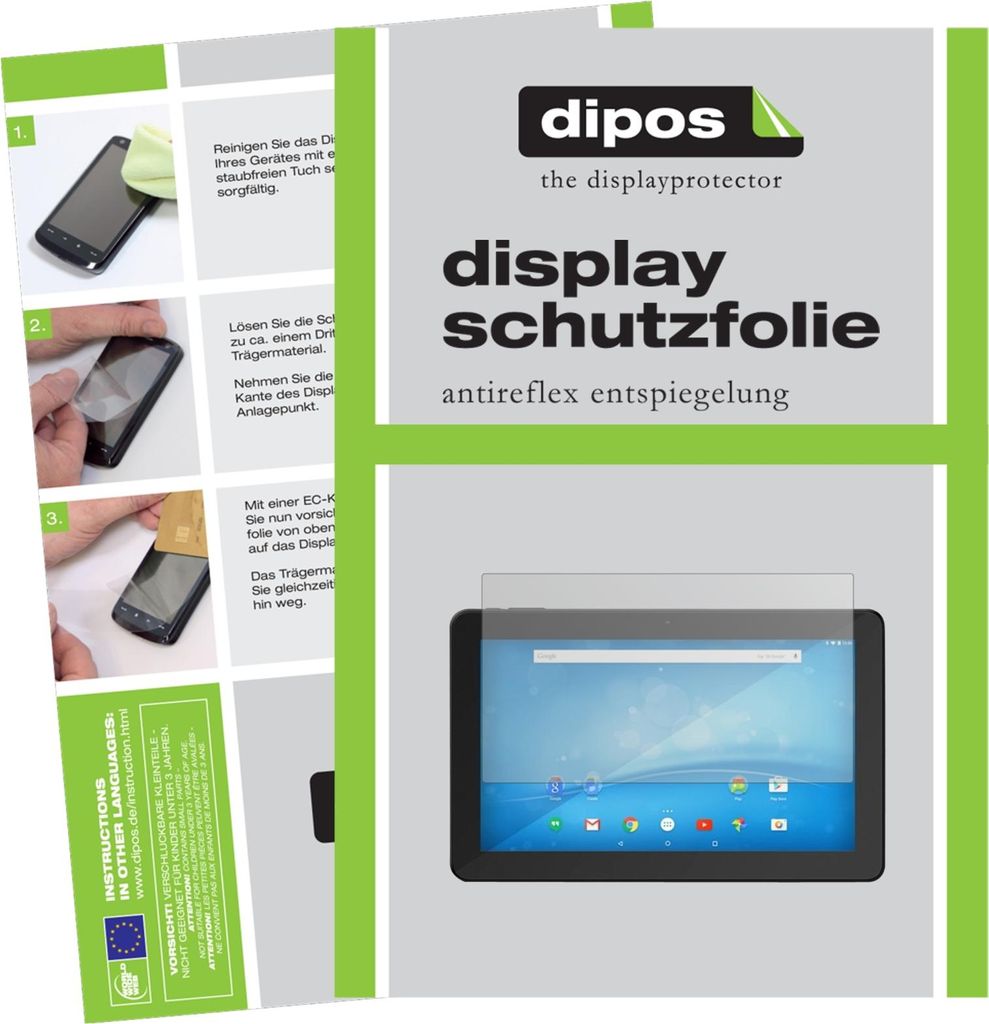 2x Schutzfolie für Format 14.1 Zoll Wide 304 x 190 mm matt Displayschutzfolie Folie Display Schutz dipos