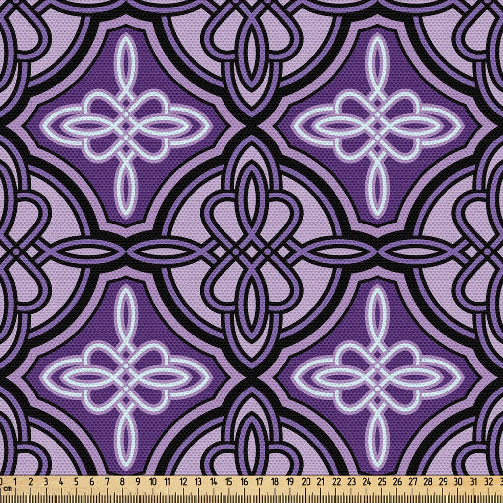 Tissu Décoratif Durable 3m Violet Lilas Lavable Motif Celtique Unique