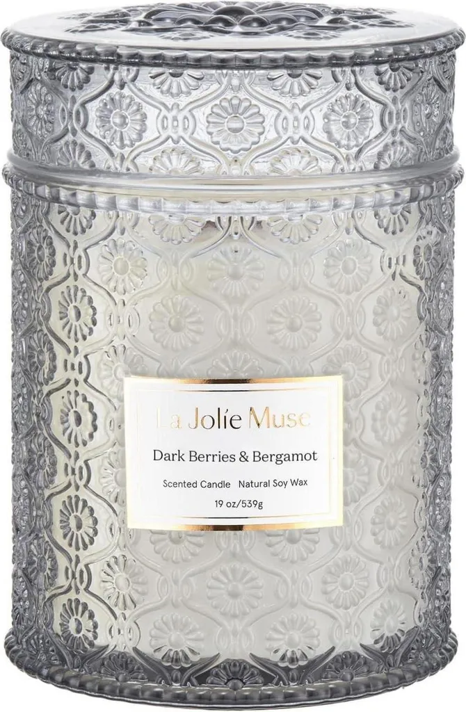 Bougie parfumée baies noires et bergamote 550g - 80h de combustion