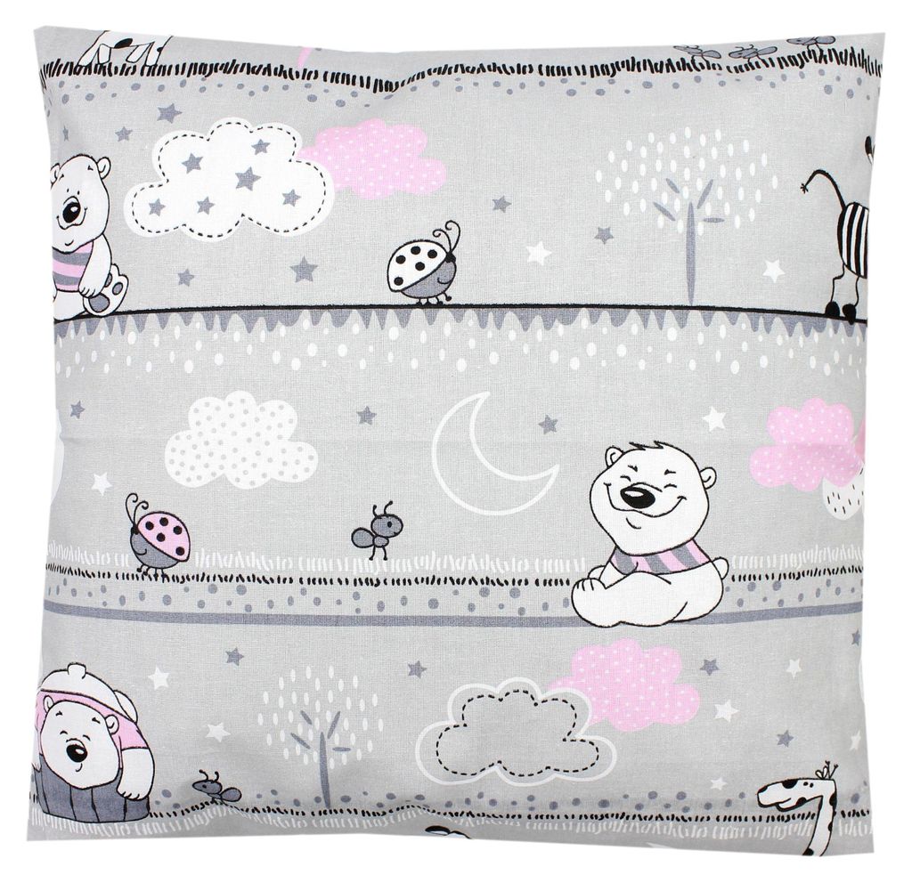 TupTam Kinder Kissenbezug Kissenhülle Dekorativ Gemustert, Farbe: Bärchen Rosa, Größe: 40 x 60 cm