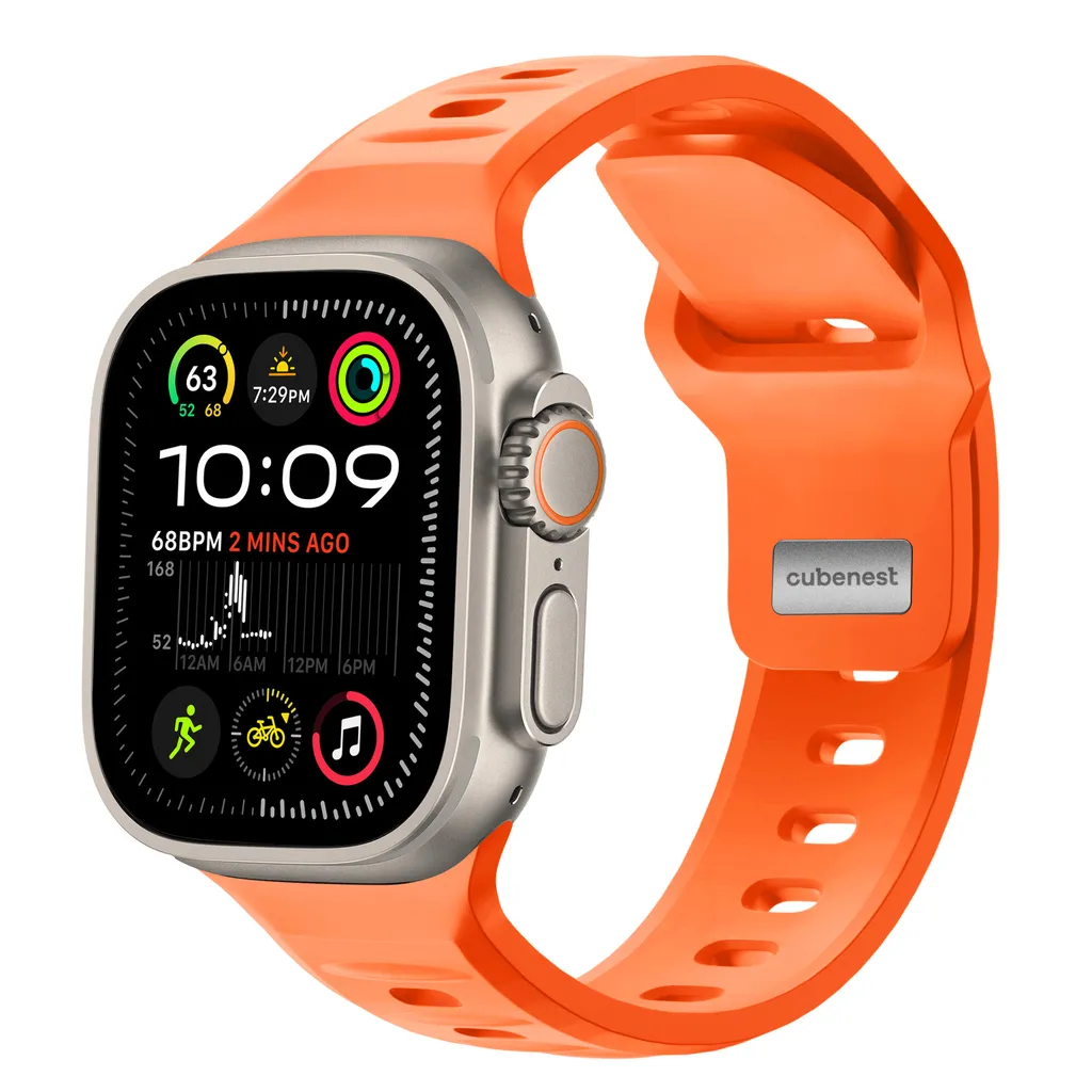 Cinturino Sportivo Cubenest per Apple Watch 10/9/Ultra Arancione 46mm