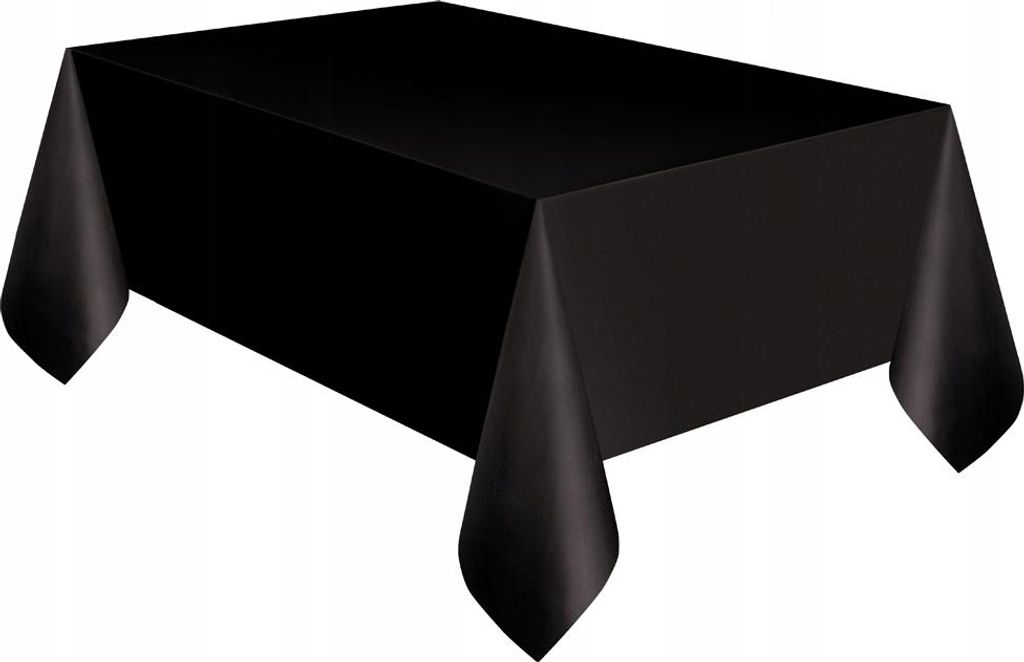 Schwarze Folien-Tischdecke 100x260cm - Einweg Tischtuch für Halloween & Party - Festliche Deko