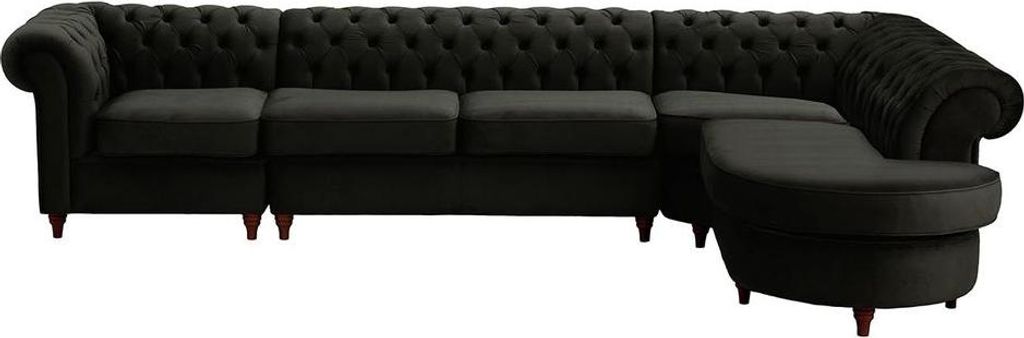 Chesterfield Modul-Ecksofa, rechts-Velluto 20-dark oak
