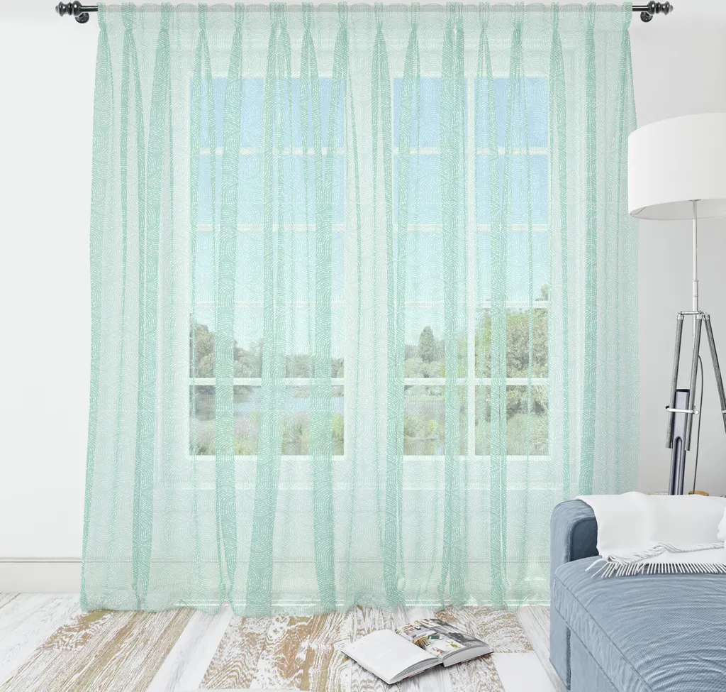 Decorazione Parete Astratta Verde Menta - Arazzo Moderno ABAKUHAUS