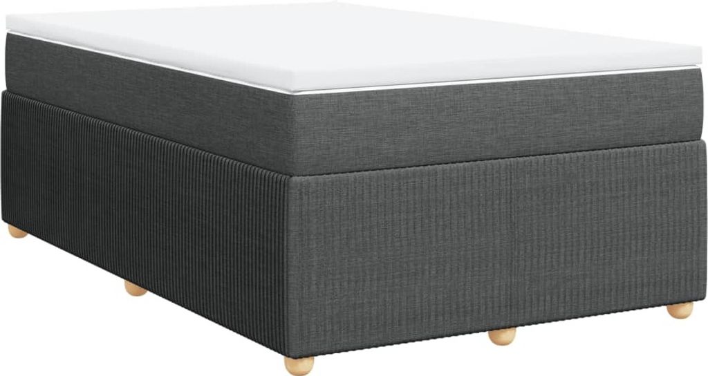 vidaXL Boxspringbett mit Matratze Dunkelgrau 120x200 cm Stoff