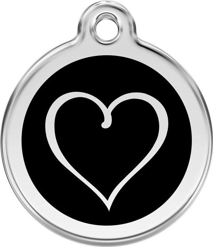 Tribal Heart Black Hundemarke aus Edelstahl klein/klein Ø. 2 cm - Reddingo